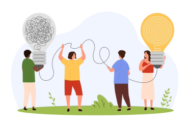 Team of People holding up light bulbs